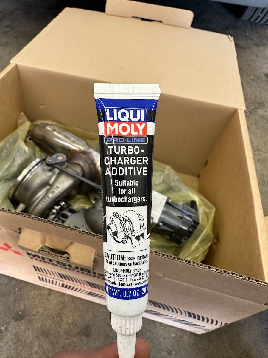 A tube of liqui moly turbo charger additive