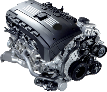 A bmw engine is shown on a white background