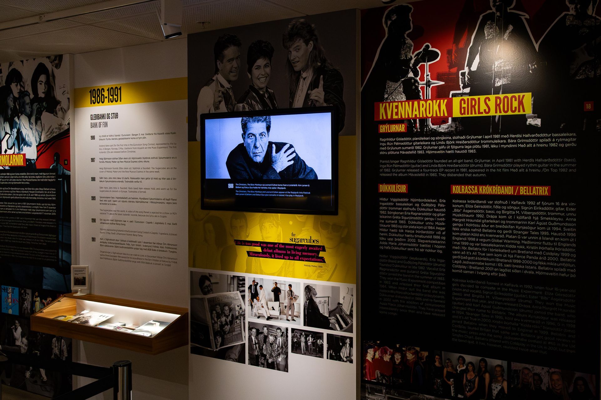 Exhibition at the Icelandic Museum of Rock n Roll in Keflavik, Iceland.