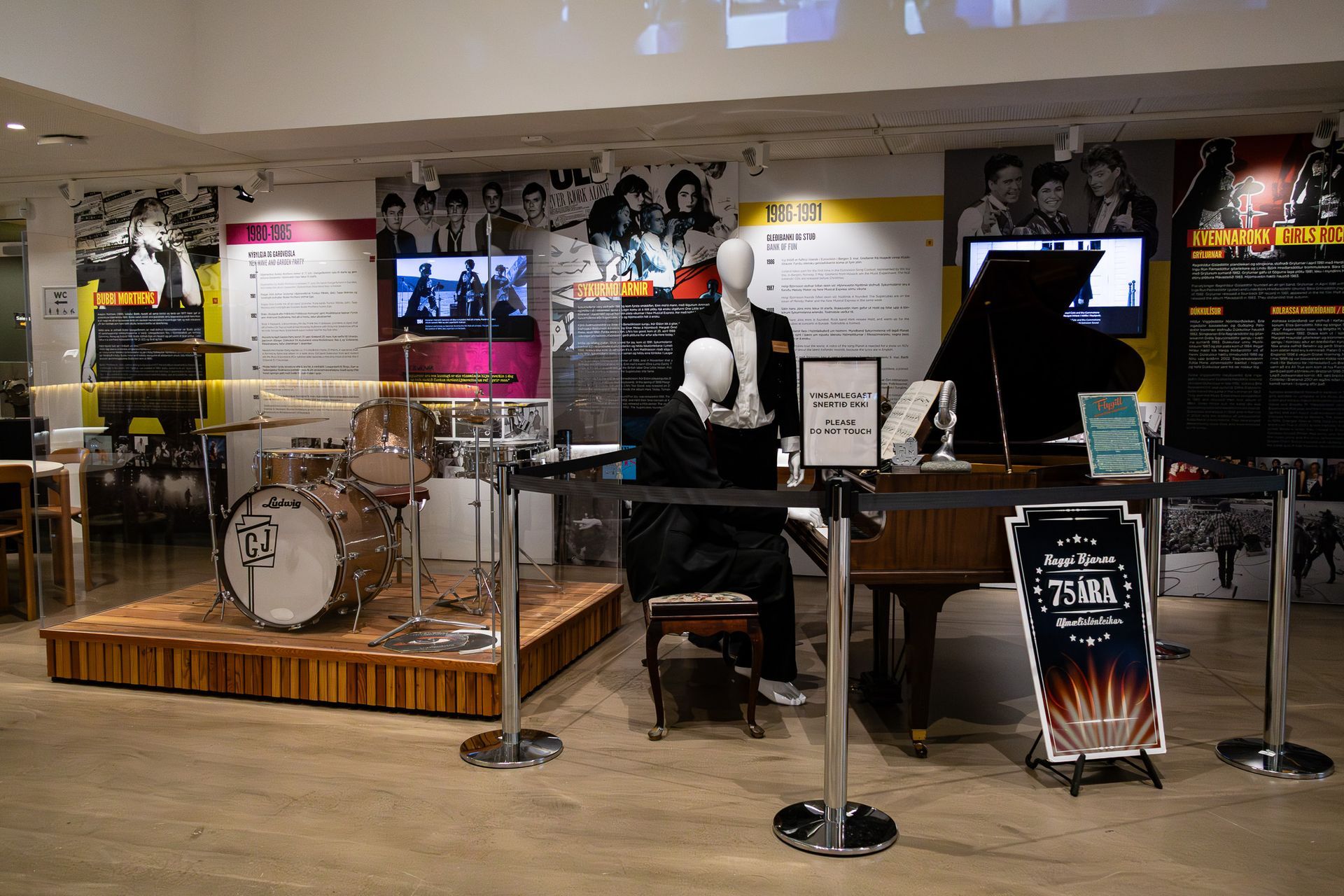 Exhibition at the Icelandic Museum of Rock n Roll in Keflavik, Iceland.