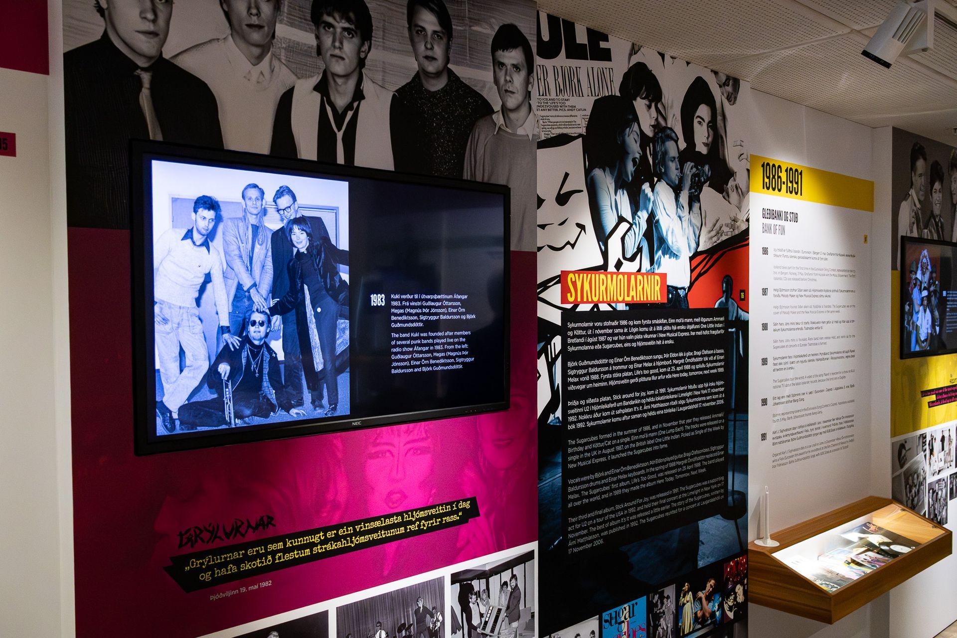 Exhibition at the Icelandic Museum of Rock n Roll in Keflavik, Iceland.