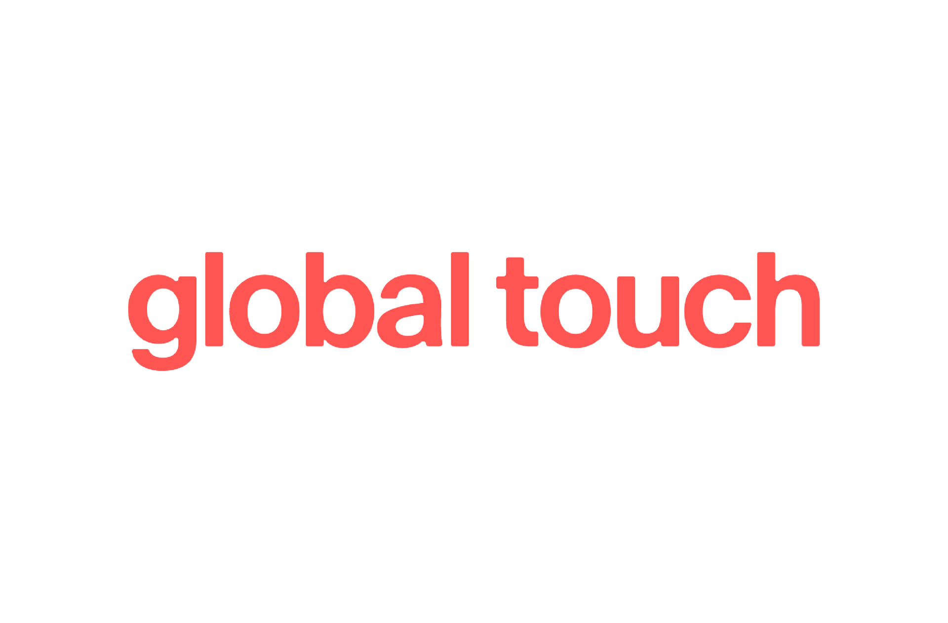 Logotipo da Global Touch em vermelho sobre fundo branco.