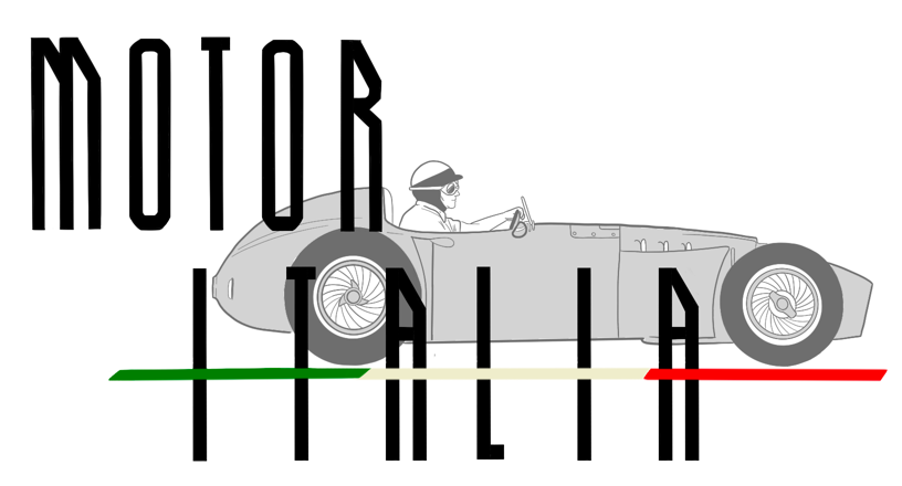 Disegno di un'auto da corsa d'epoca con la scritta 