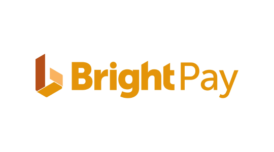The bright pay logo is orange and yellow on a white background.