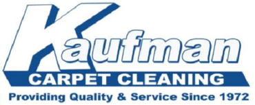 The logo for kaufman carpet cleaning provides quality and service since 1972