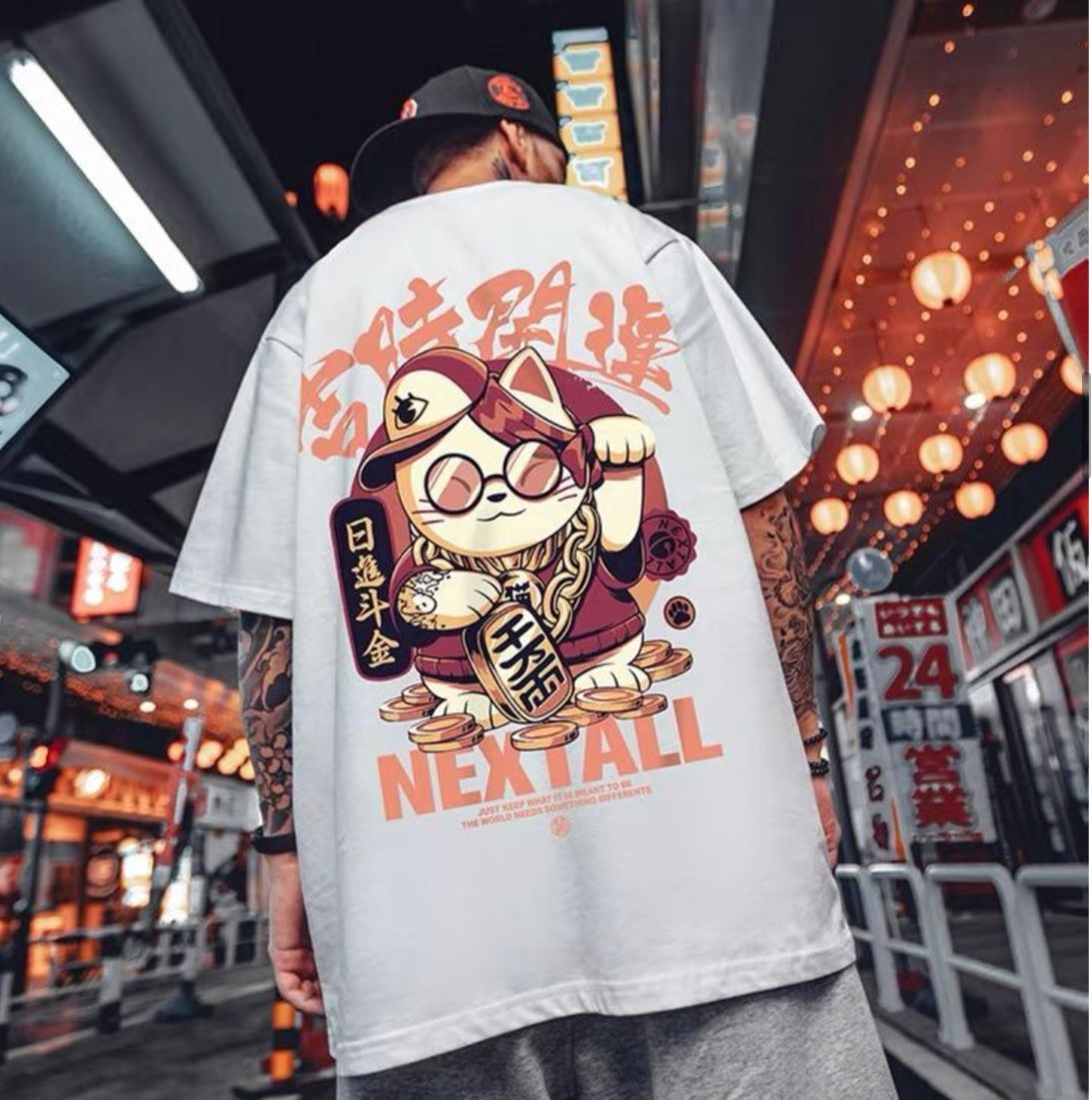 OVERSIZED CAT SHIRT (WIT)