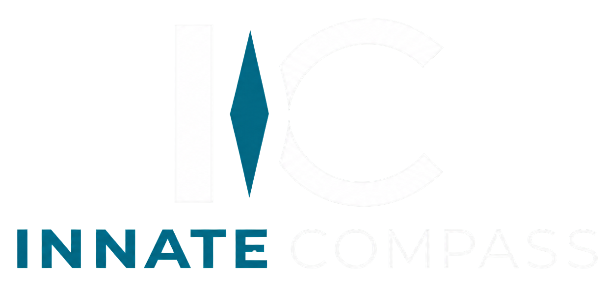 INNATE COMPASS logo with teal compass icon and text