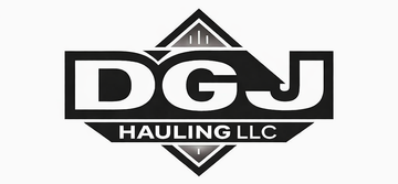 Logo for DGJ Hauling LLC, featuring bold white letters 