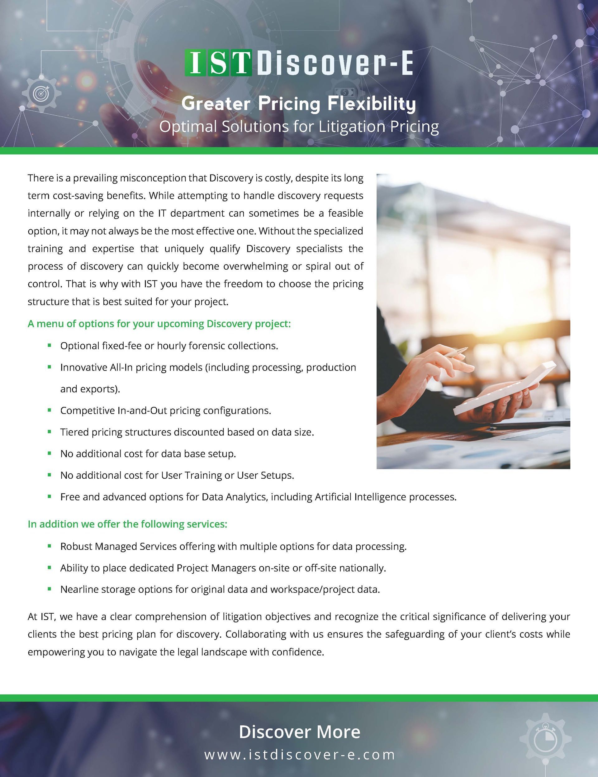 Promotional flyer for the 15th Discover-E Creator Prodigy Fellowship with text and a person using a laptop.