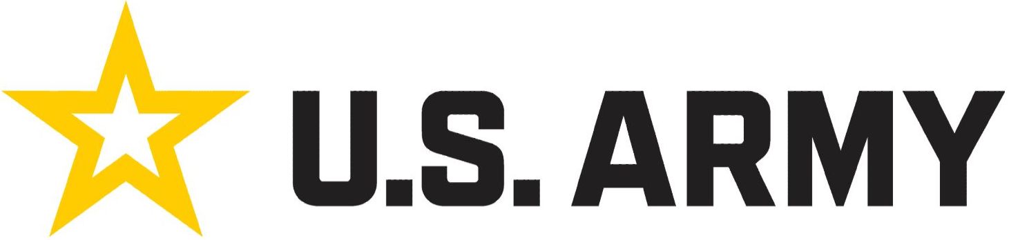 Yellow star logo next to bold black text reading “U.S. ARMY”