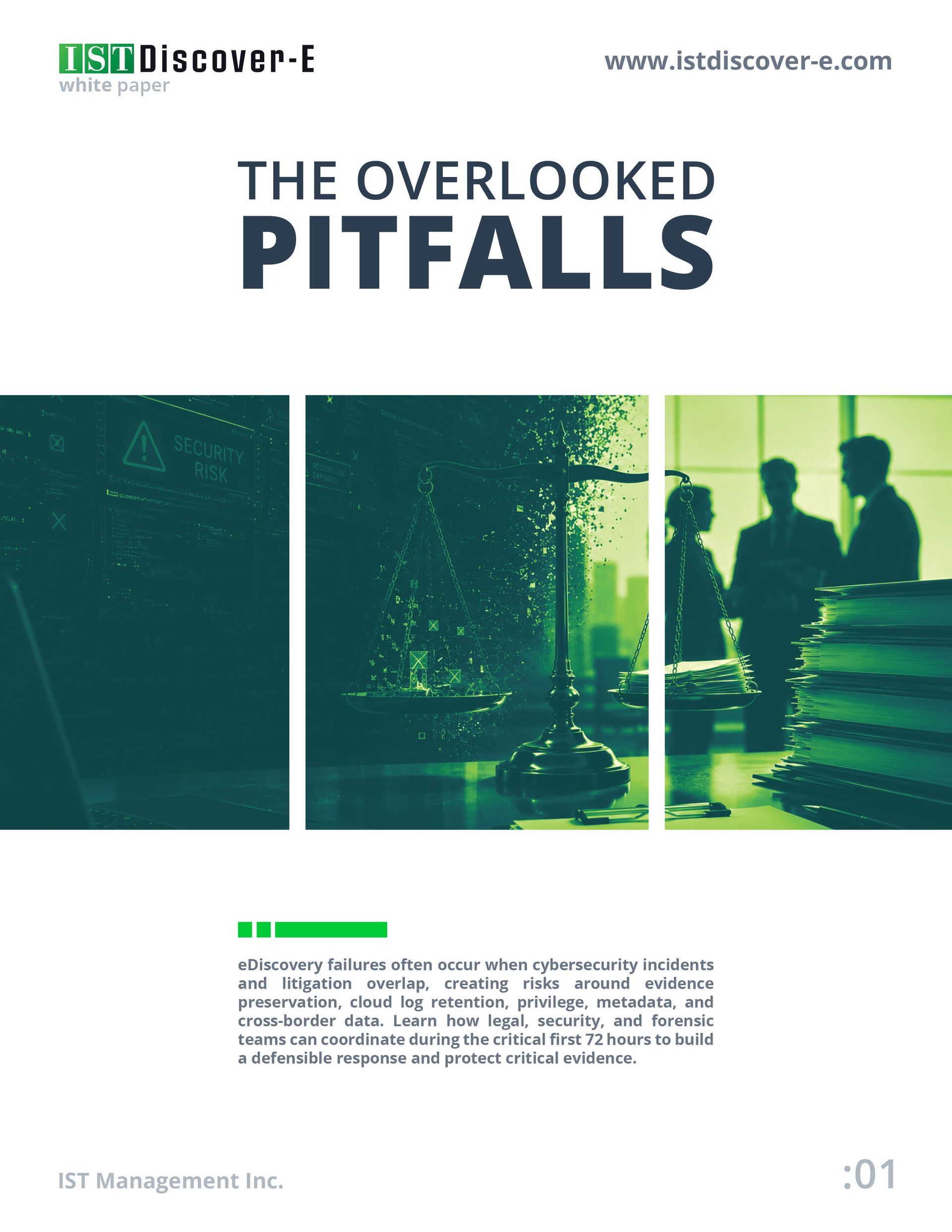 Cover titled “THE OVERLOOKED PITFALLS” with green-tinted business imagery and a city skyline.