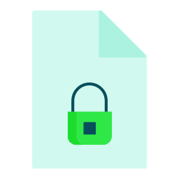 Document icon with a green padlock, indicating a secure or locked file