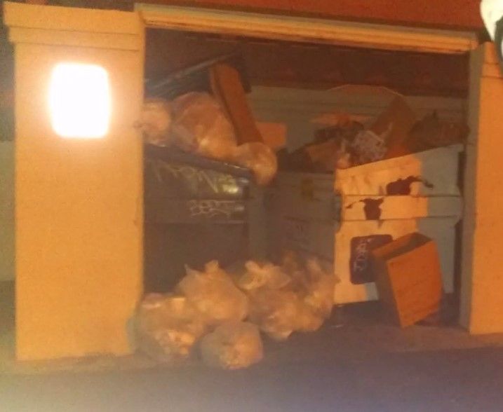 Two Large Blue Garbage Containers — Fontana, CA — Morning Star Sweeping Services Inc