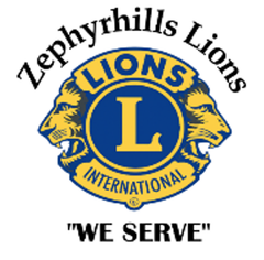 A blue and yellow logo for the lions international club