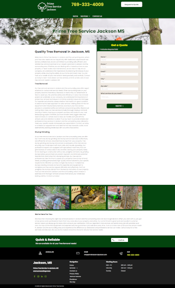 Tree Service Company in Mississippi Website