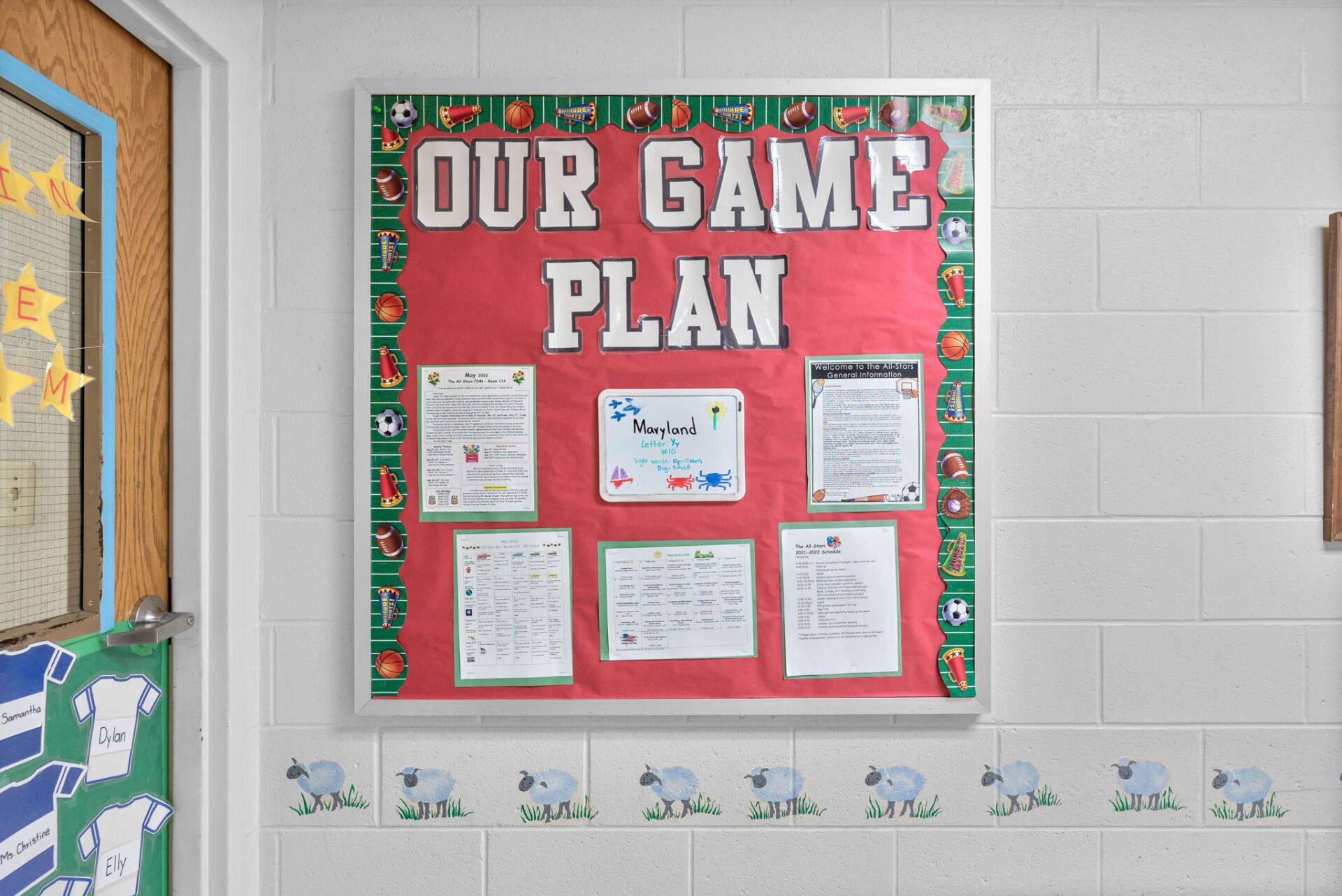 Bulletin board titled 