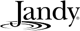 A black and white logo for a company called jandy.