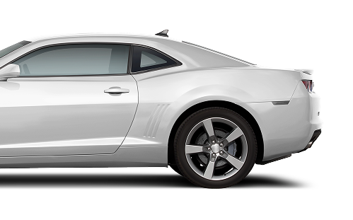Silver sports car side view on a white background | D&D Tire Auto Center