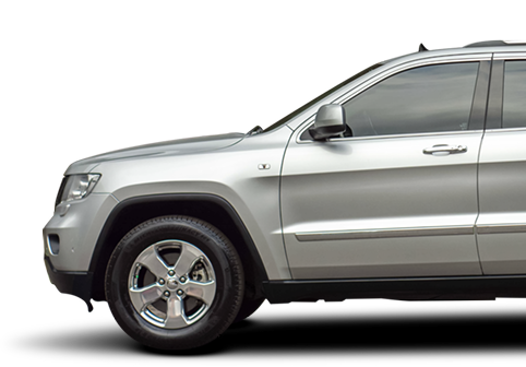 Silver SUV in side view on a white background | D&D Tire Auto Center