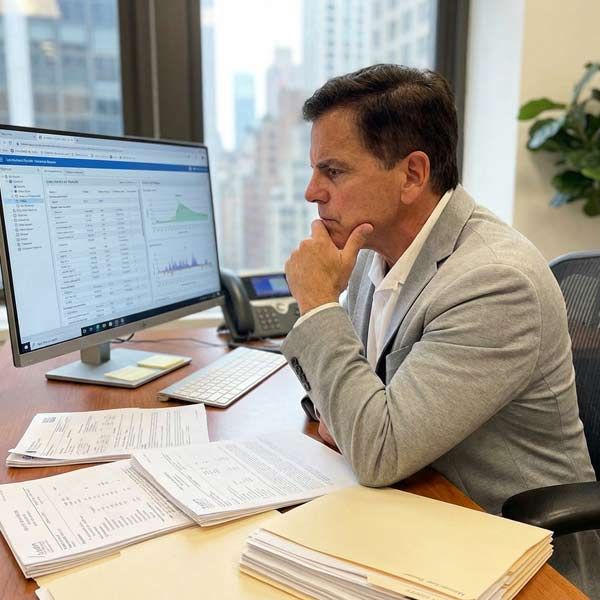 Dr. John Salerno is reviewing a patient's longevity medicine reports