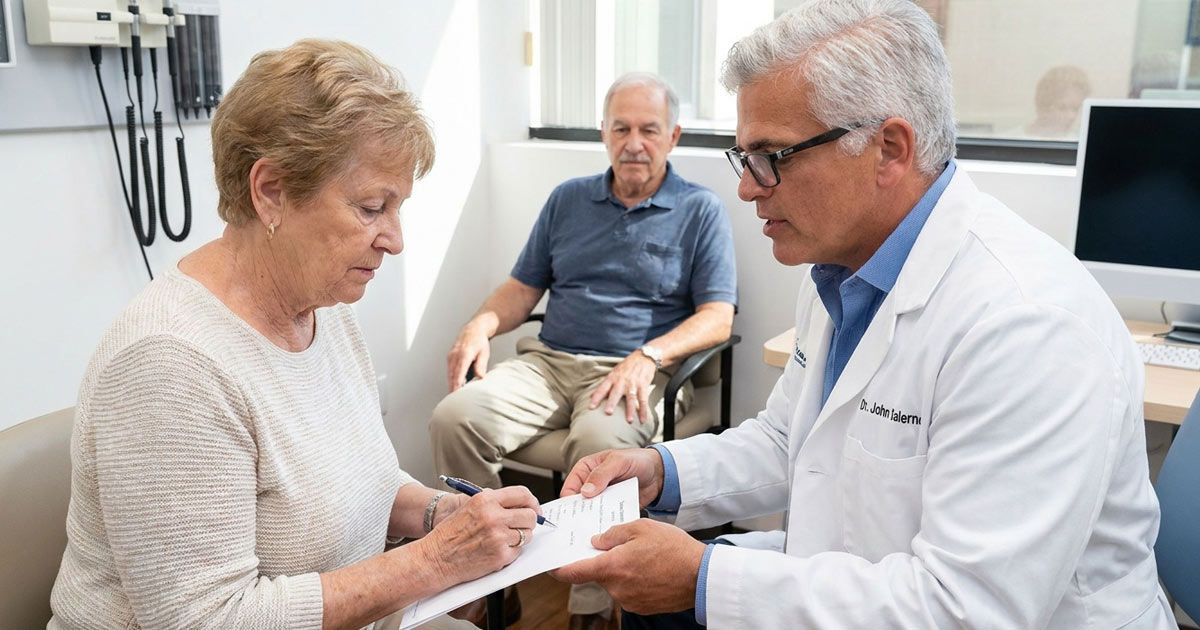 Dr. John Salerno tests a Senior patient for Brain Fog