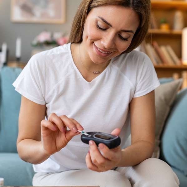 A diabetic woman participating in Glucose Tolerance Testing