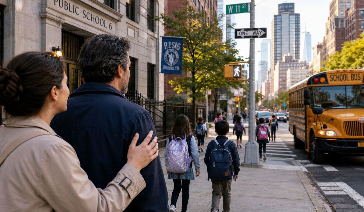 Parents in NYC watching their children head back to school