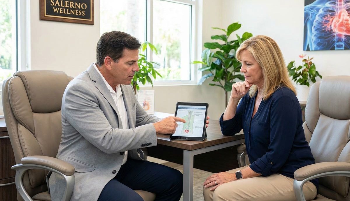 Dr. John Salerno Reviewing Test Results with a patient representing The Difference Between Complementary, Integrative, Functional and Holistic Medicine — In Real Life