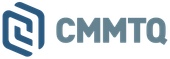 Logo de CMMTQ, forme géométrique bleue à côté d'un texte gris.