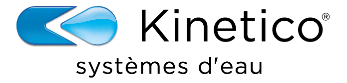 Logo of Kinetico water systems in blue and black text.