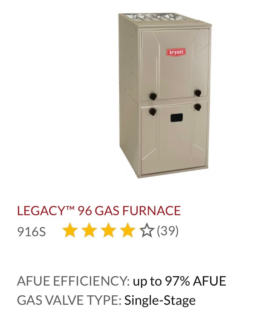 A picture of a legacy 96 gas furnace