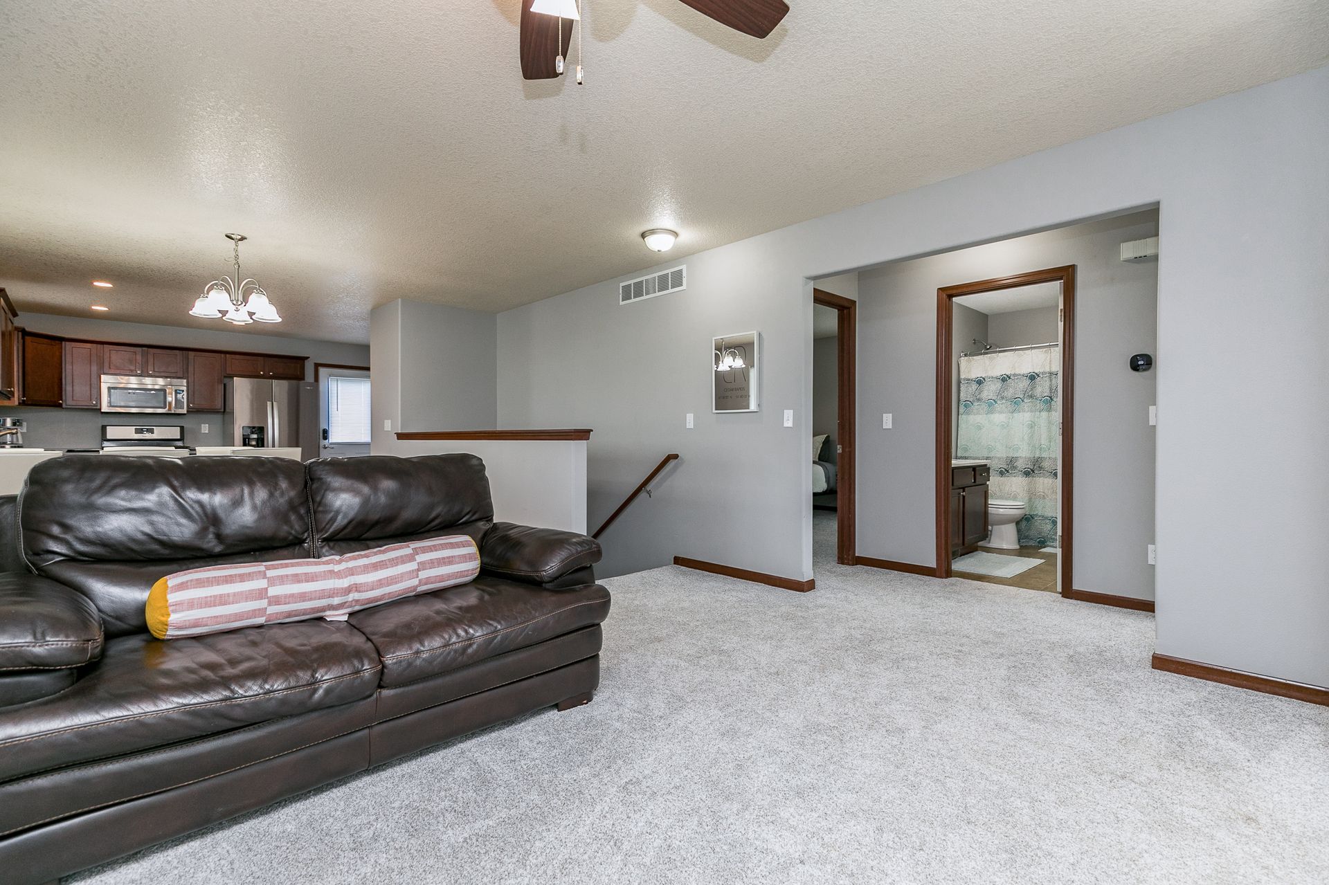 Hallway with couch