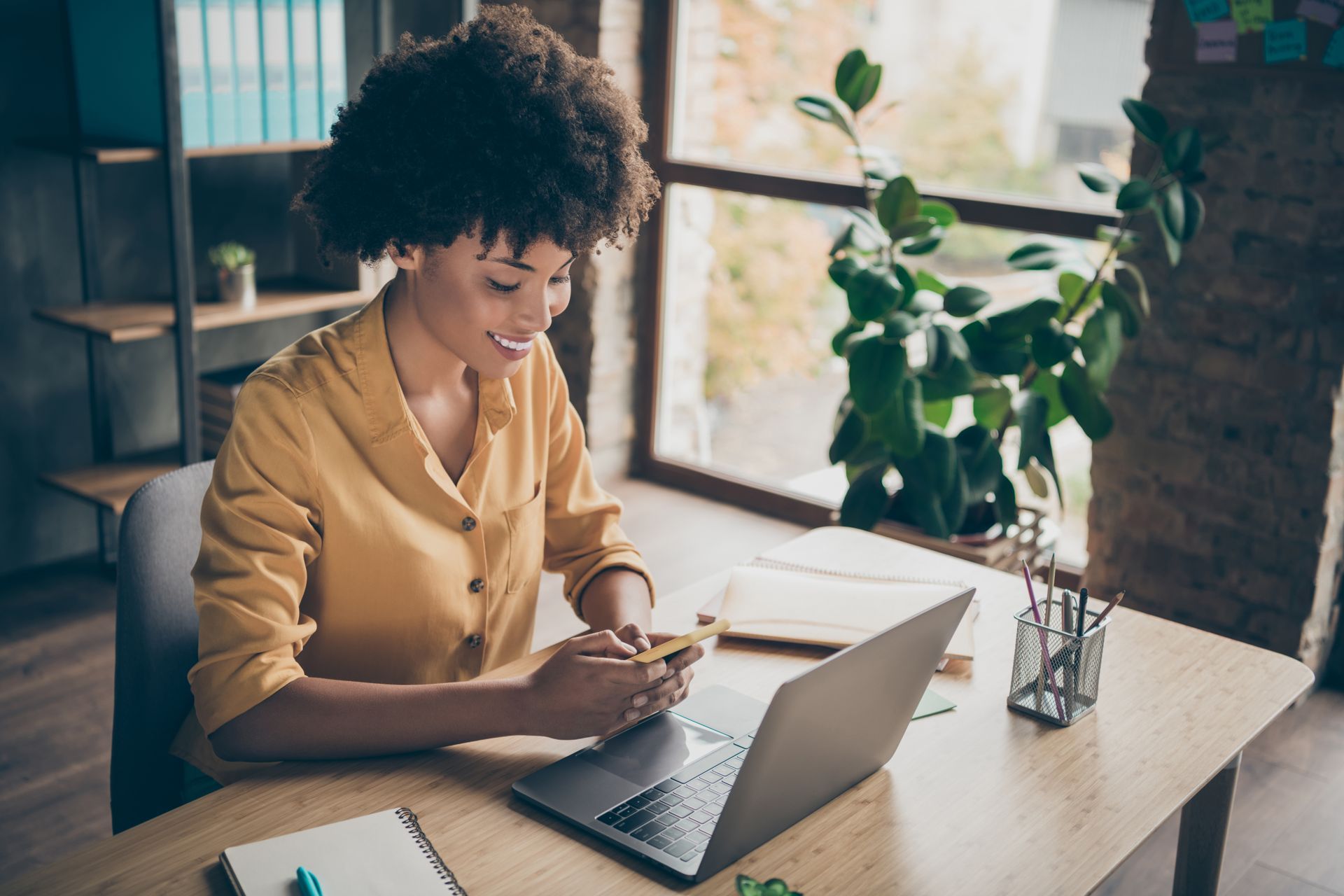 woman on computer