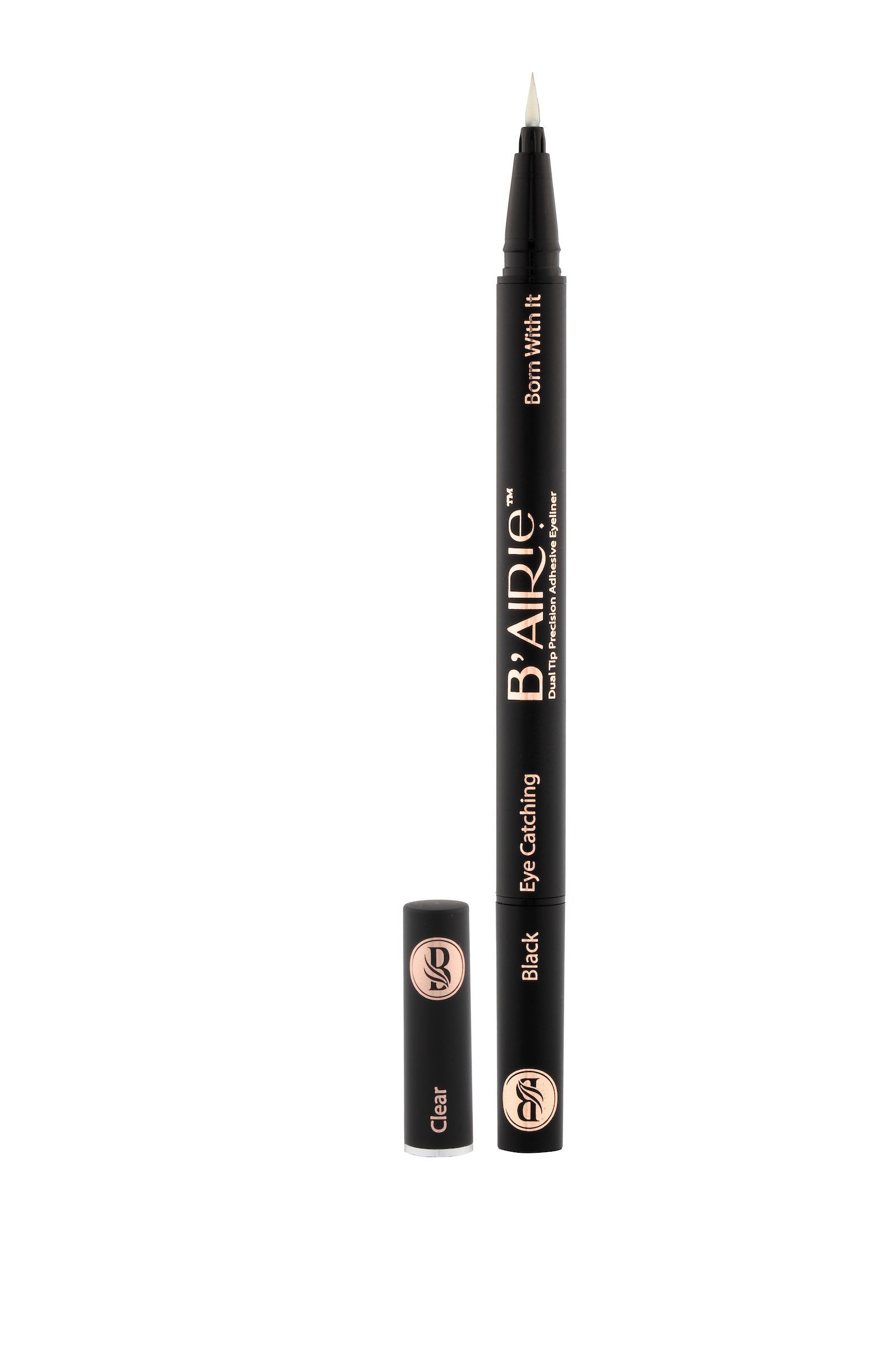 A close up of a pen on a white background.