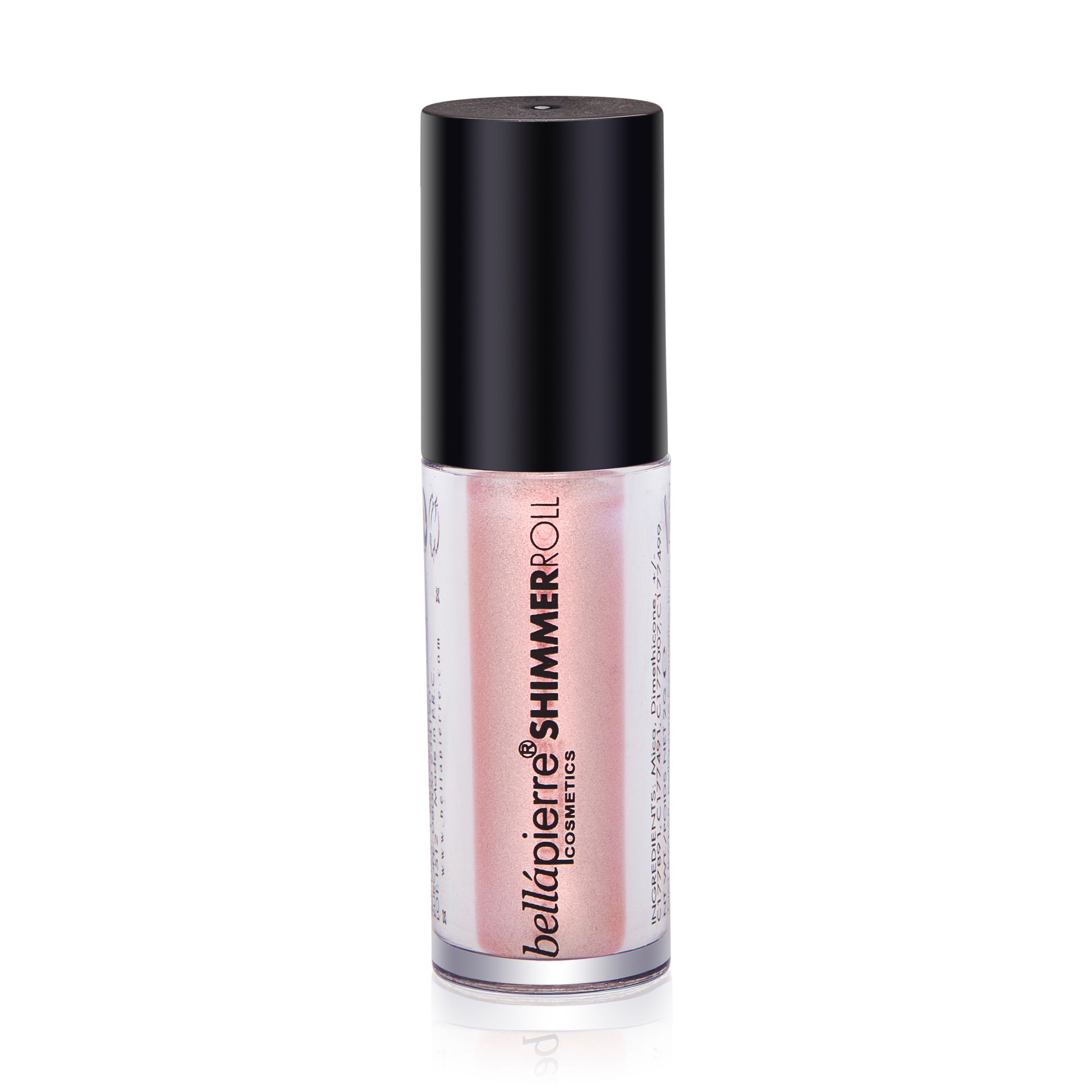 A bottle of liquid lipstick with a black cap on a white background.