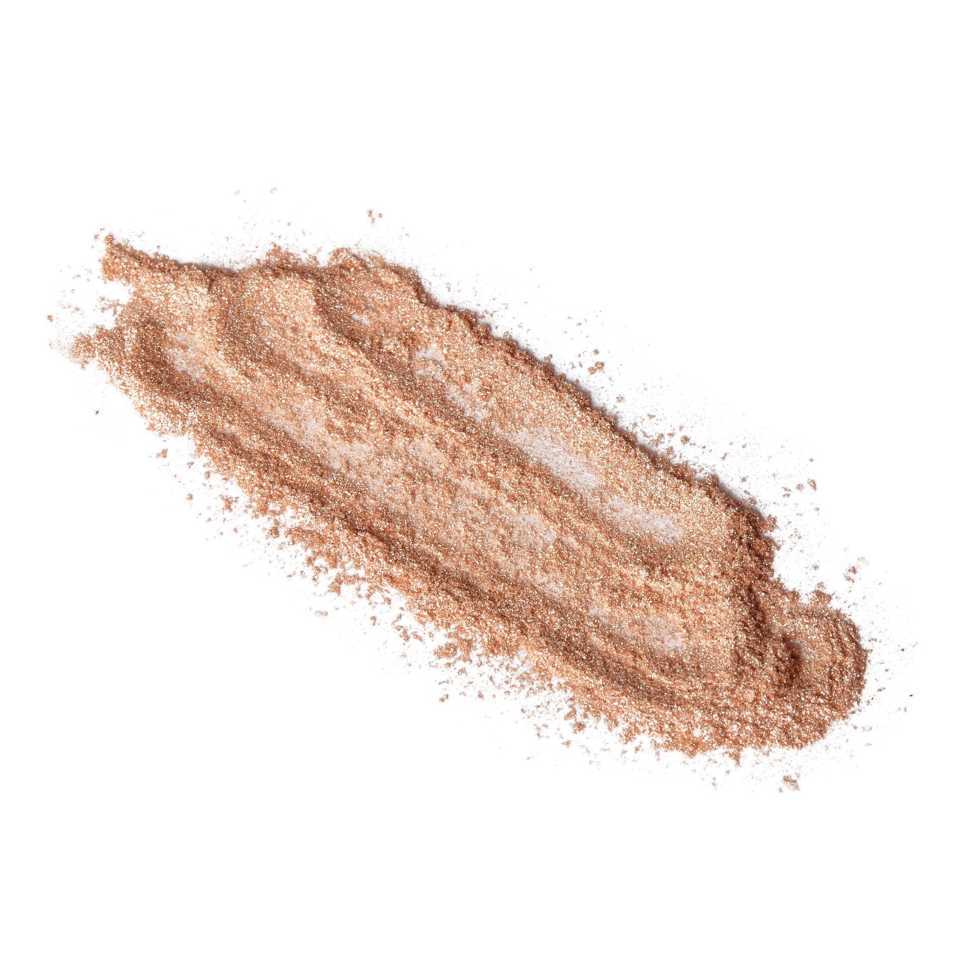 A close up of a swatch of powder on a white background.