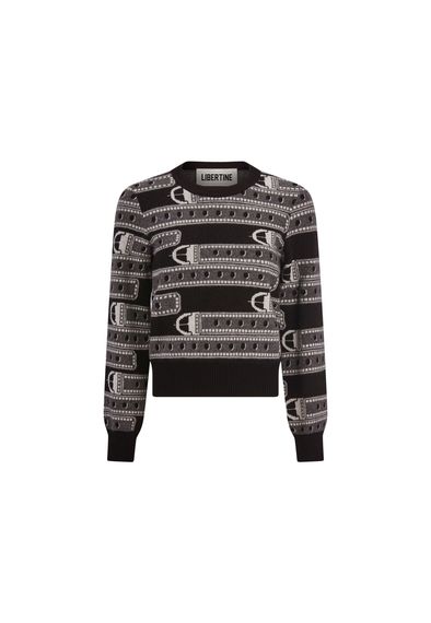 A black and white sweater with a champion logo on it