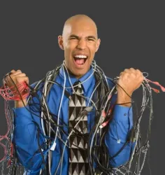Man Holding Cables | Central Coast, NSW | TVCR Help Man Holding Cables | Central Coast, NSW | TVCR Help