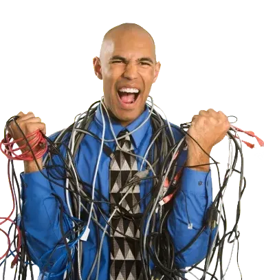 Happy Man Holding Cables | Central Coast, NSW | TVCR Help