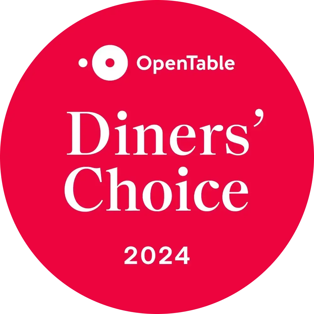 OpenTable Diners’ Choice 2024 badge on a red circle