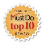 Award-style badge reading “Read Our Must Do Top 10 Review” in orange and gold.