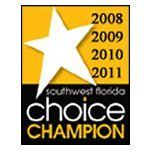 Southwest Florida Choice Champion award logo with star and years 2008, 2009, 2010, 2011
