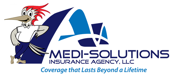 Logo for Medi-Solutions Insurance Agency, LLC. Features a blue 