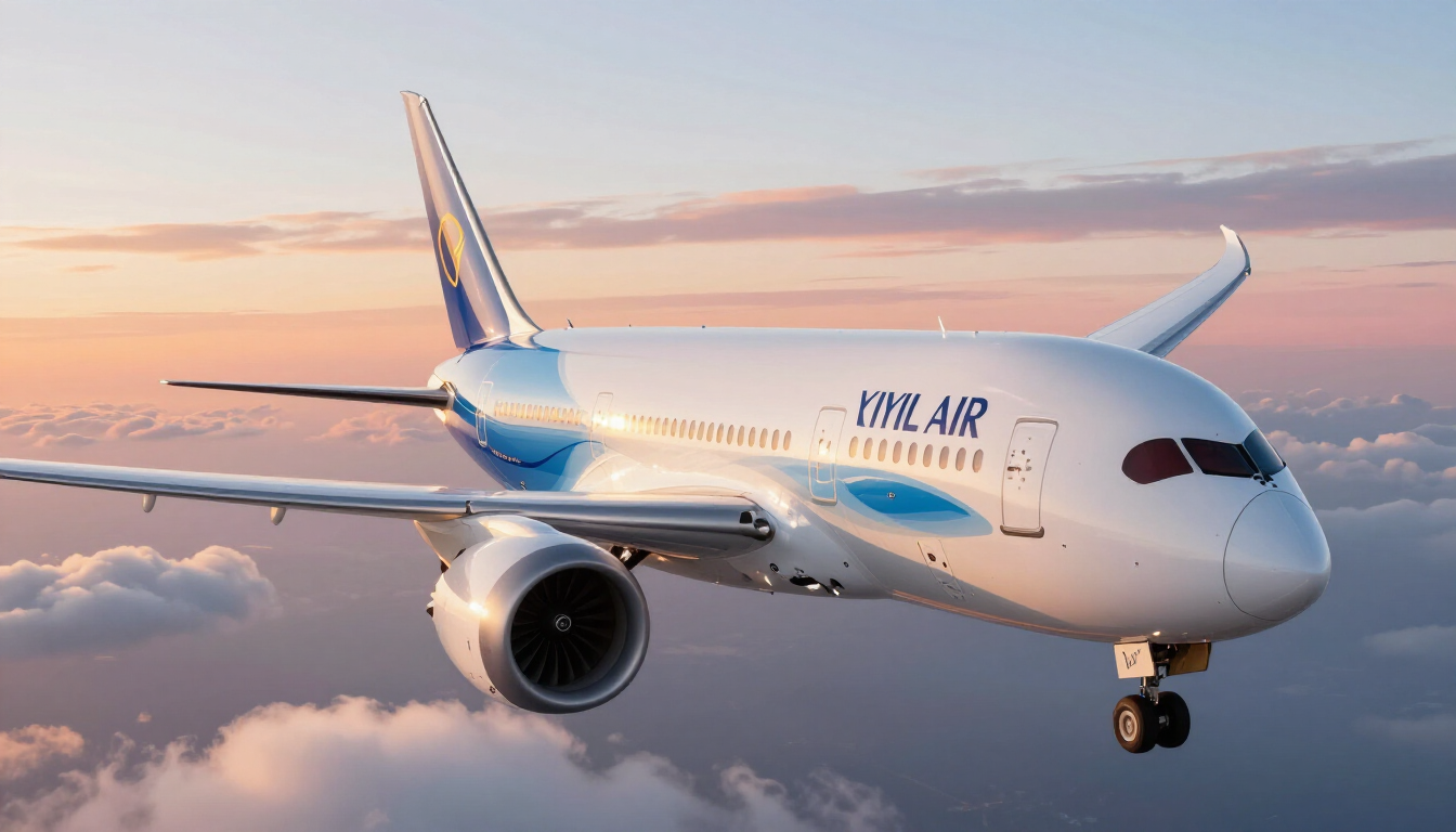 Riyadh Air Boeing 787-9 flying over clouds
