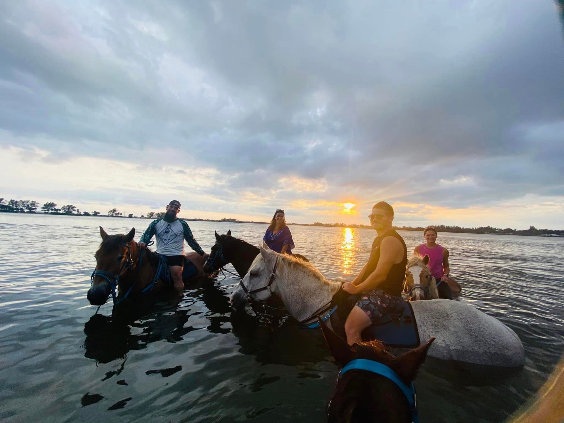 group beach horseback riding