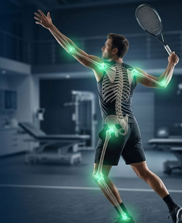 Articulaciones resaltadas en un deportista — cirugía articular de rodilla y hombro en CIRD Cancún