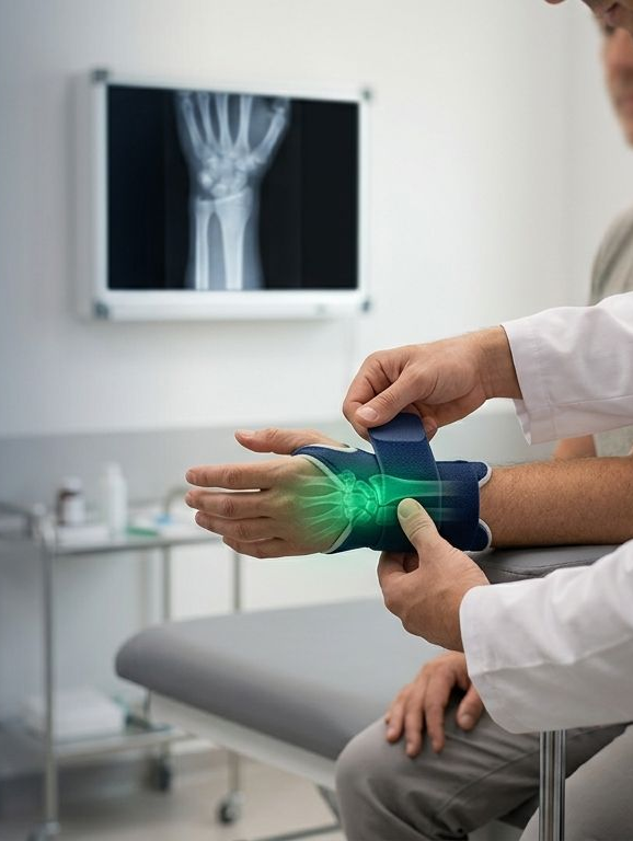 Vendaje de muñeca a un paciente — traumatología en CIRD Cancún