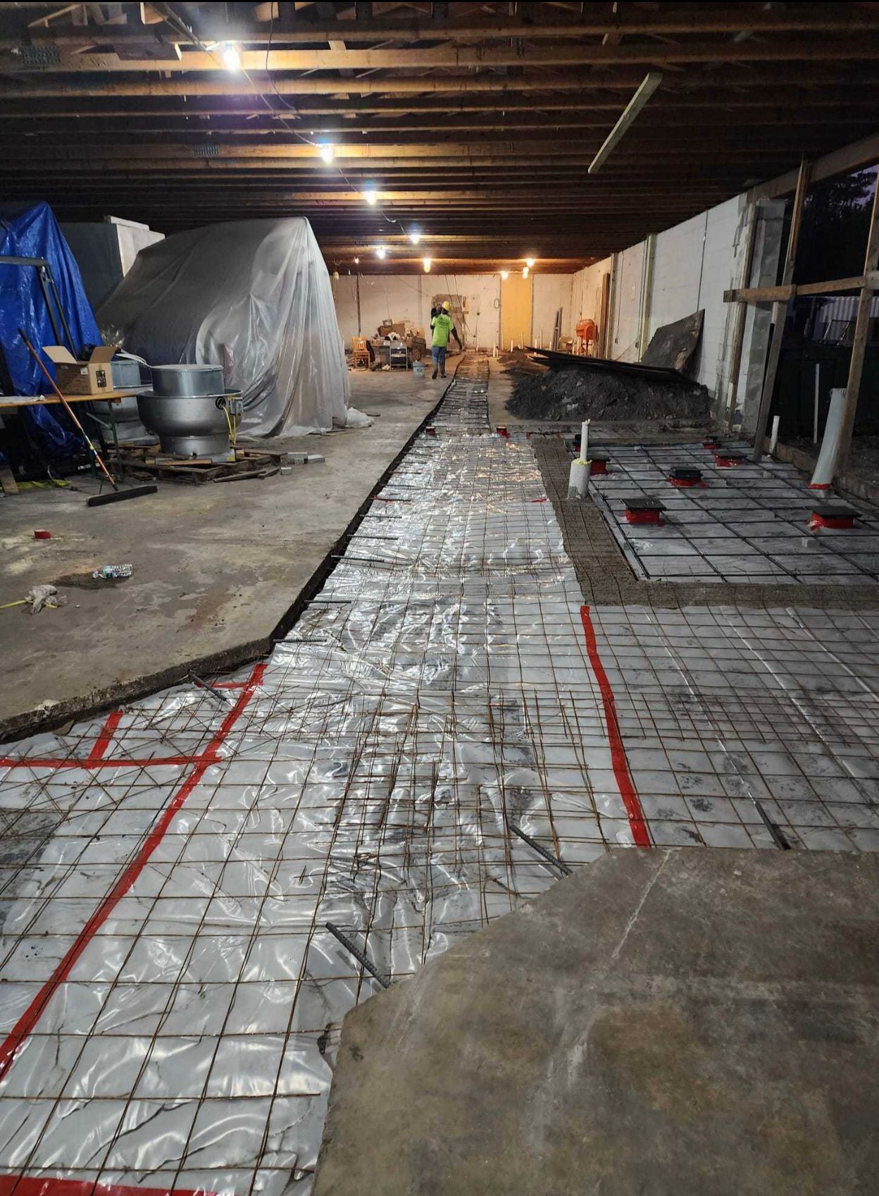 A large room with a lot of concrete in it.