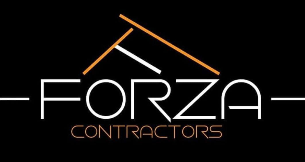 Forza contractors logo on a black background