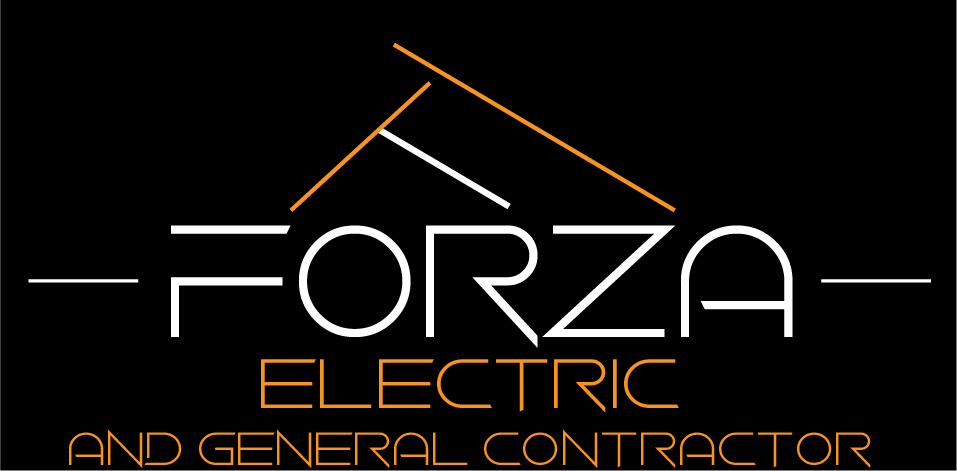 Forza electric and general contractor logo on a black background